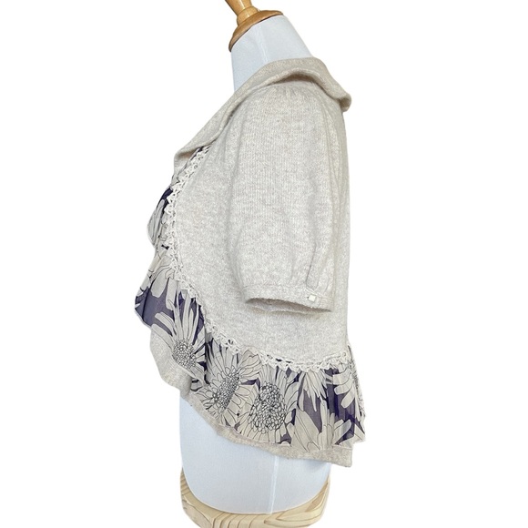 Anthropologie Knitted & Knotted open front ruffle cardigan - Picture 2 of 8